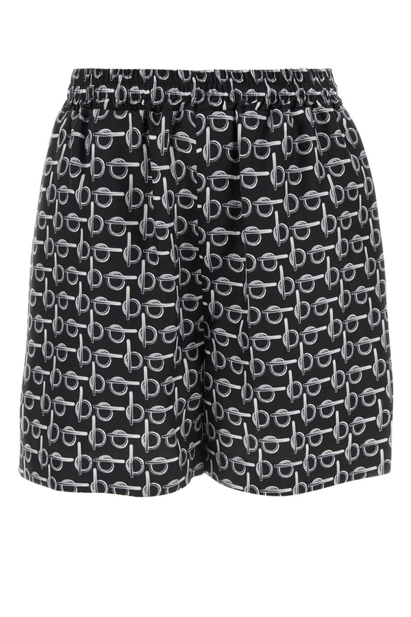 Burberry 100% Silk bermuda shorts in black