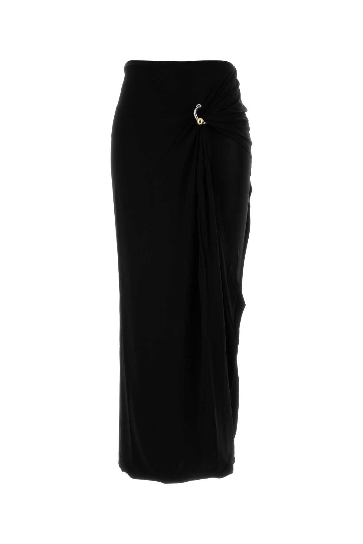 Black Stretch Rayon Skirt Gonne