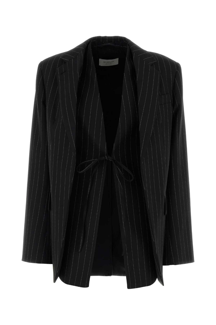 Sportmax Exterior: 54% Virgin wool 44% Polyester 2% Elastane; Lining: 70% Acetate 30% Polyester blazer in black
