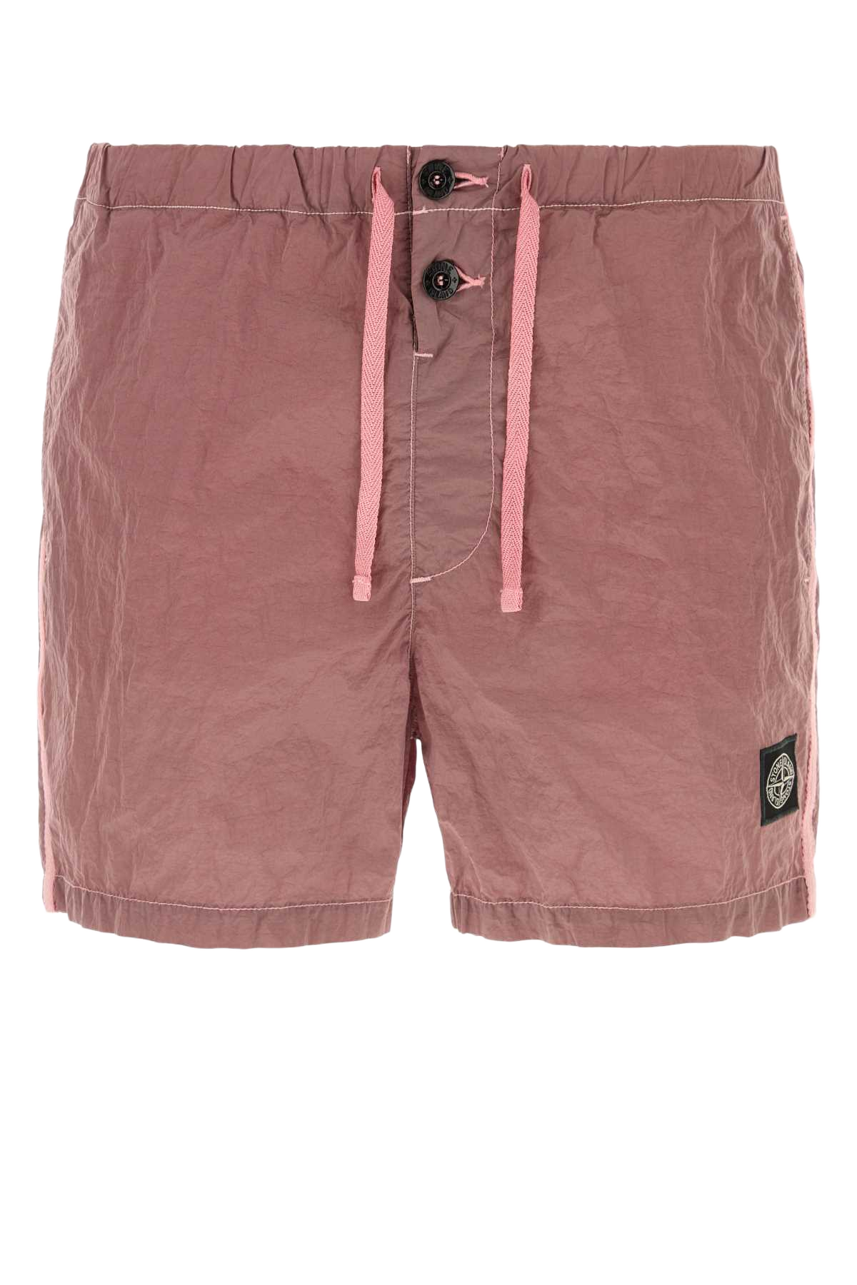 Antiqued Pink Nylon Swimming Shorts Oleander Garment: Polyamide/nylon