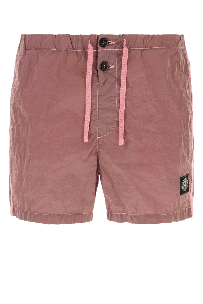 Antiqued Pink Nylon Swimming Shorts Oleander Garment: Polyamide/nylon