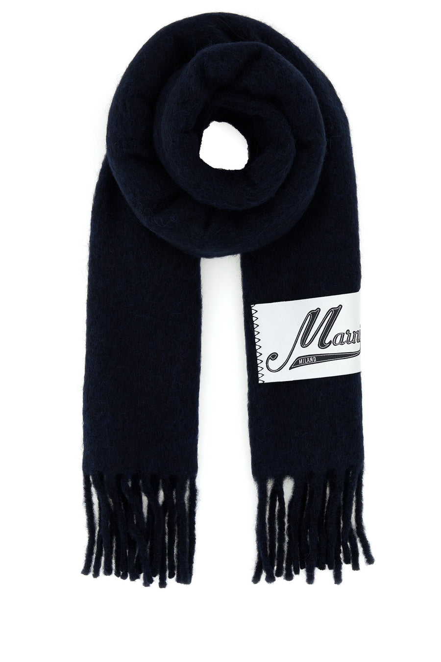 Marni 80% Alpaca scarf in navy