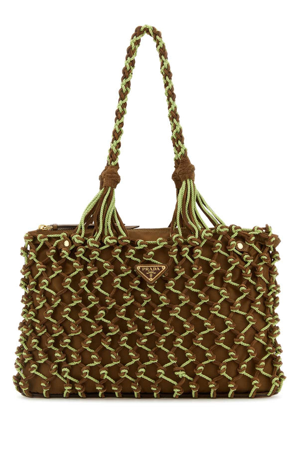 Prada 100% Recycled Polyamide shoulder bag in brown