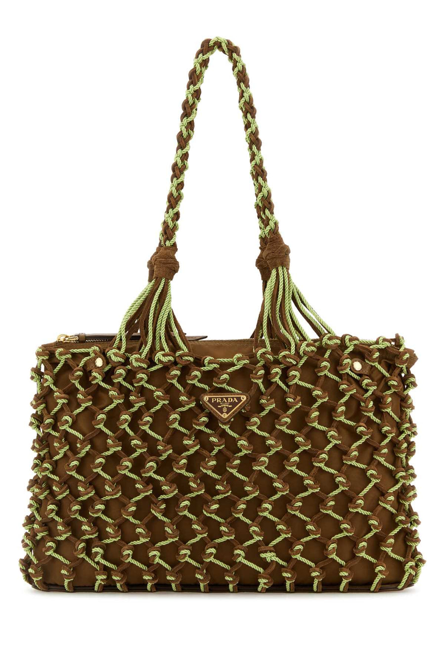 Prada 100% Recycled Polyamide shoulder bag in brown