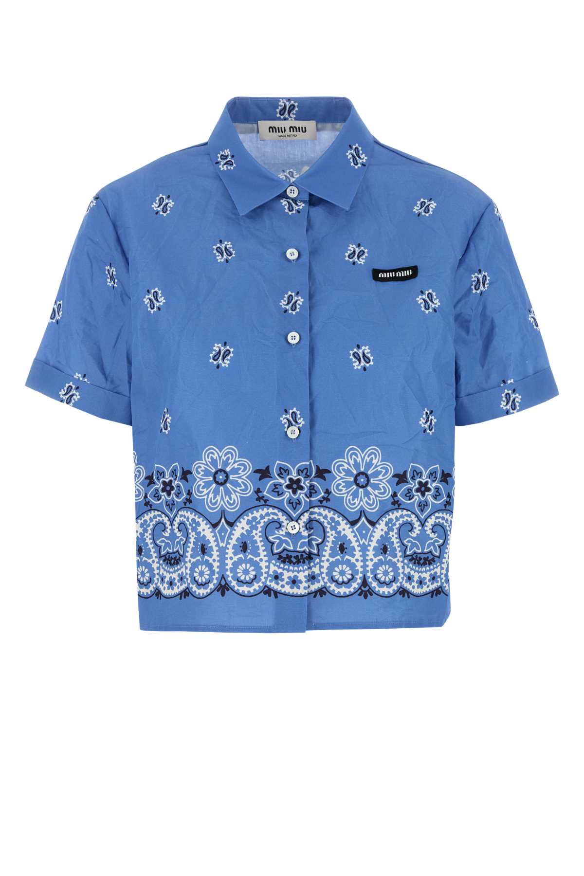 Printed Poplin Shirt Azzurrobianco Coli-trochusniloticus Camicie