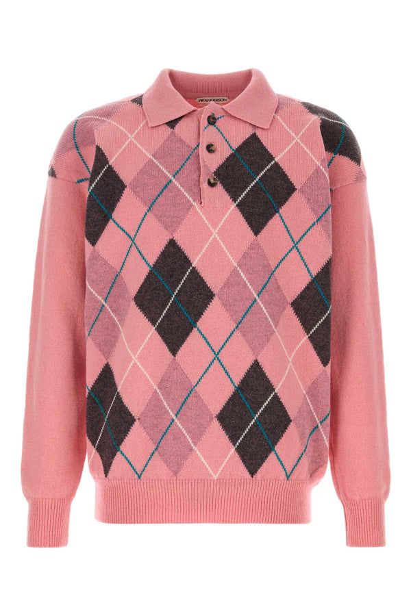 JW Anderson Pringle Exterior: 100% Wool polo in pink