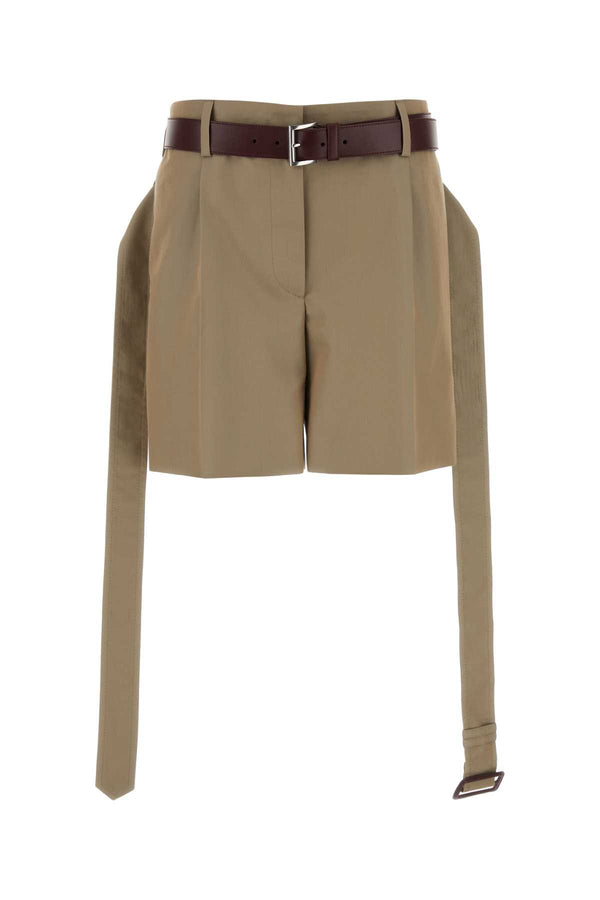 Prada 100% Cotton bermuda shorts in beige