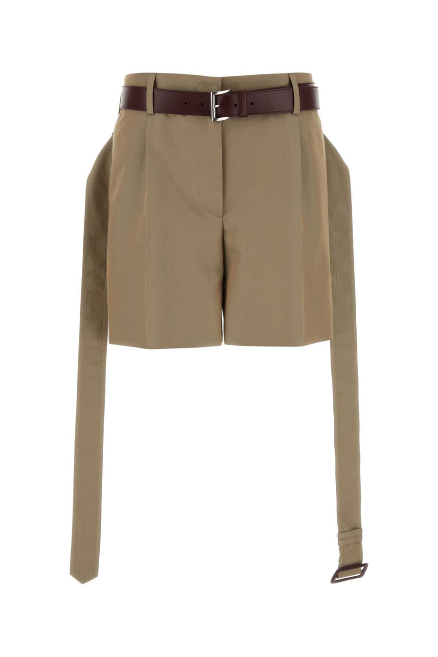 Prada 100% Cotton bermuda shorts in beige