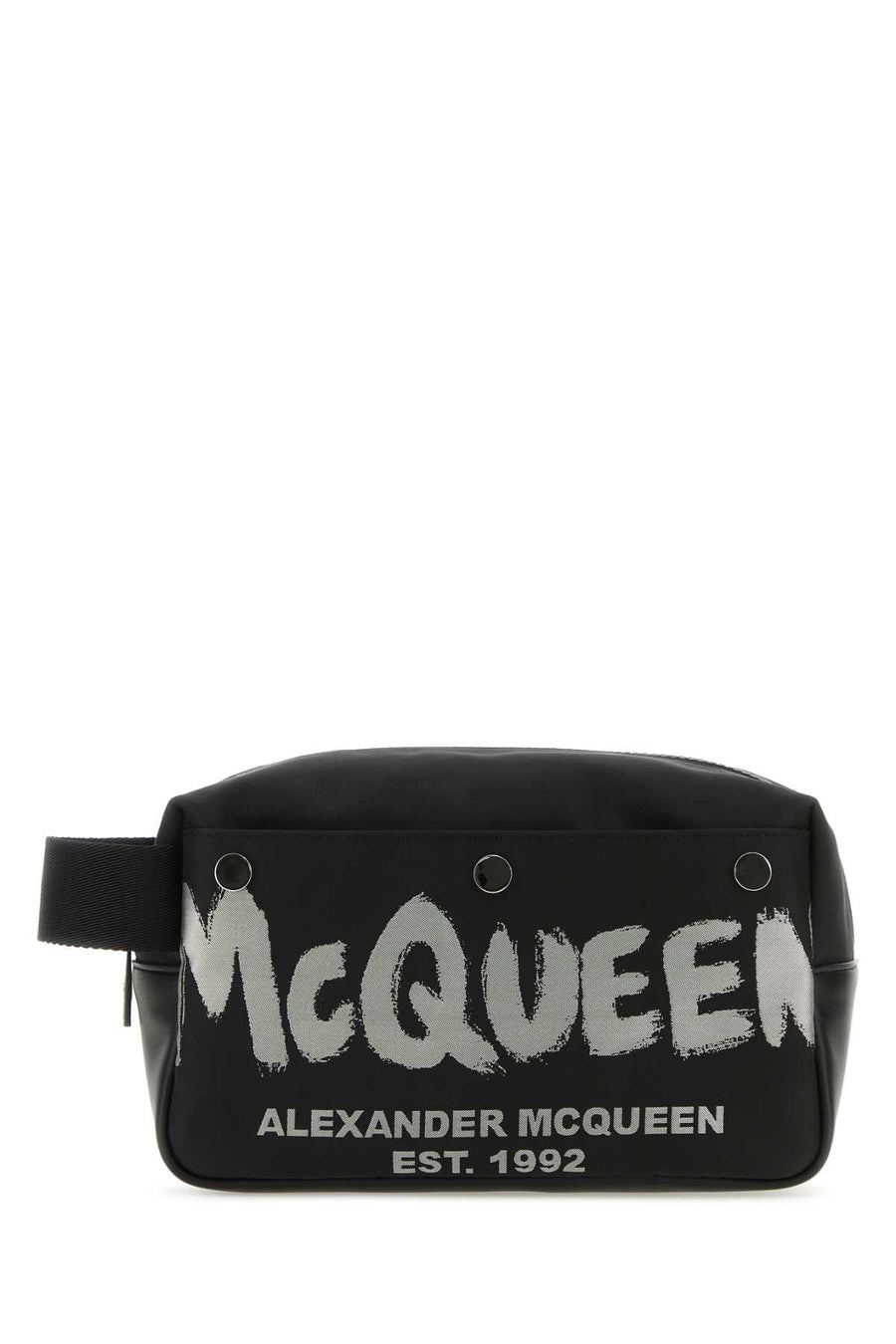 Alexander McQueen Exterior: 100% Fabric; Lining: 100% Fabric; Finishing: Silver metal beauty case in black