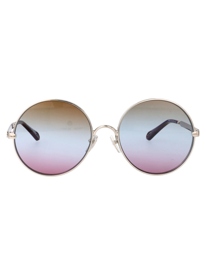 Ch0321s Silver-silver-light Blue Metal Sunglasses