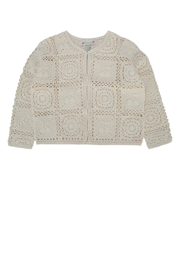 Bonpoint 100% Cotton cardigan in beige