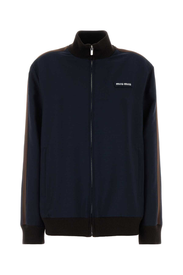 Miu Miu Exterior: 60% Mohair 40% Virgin wool; Lining: 100% Viscose cardigan in navy