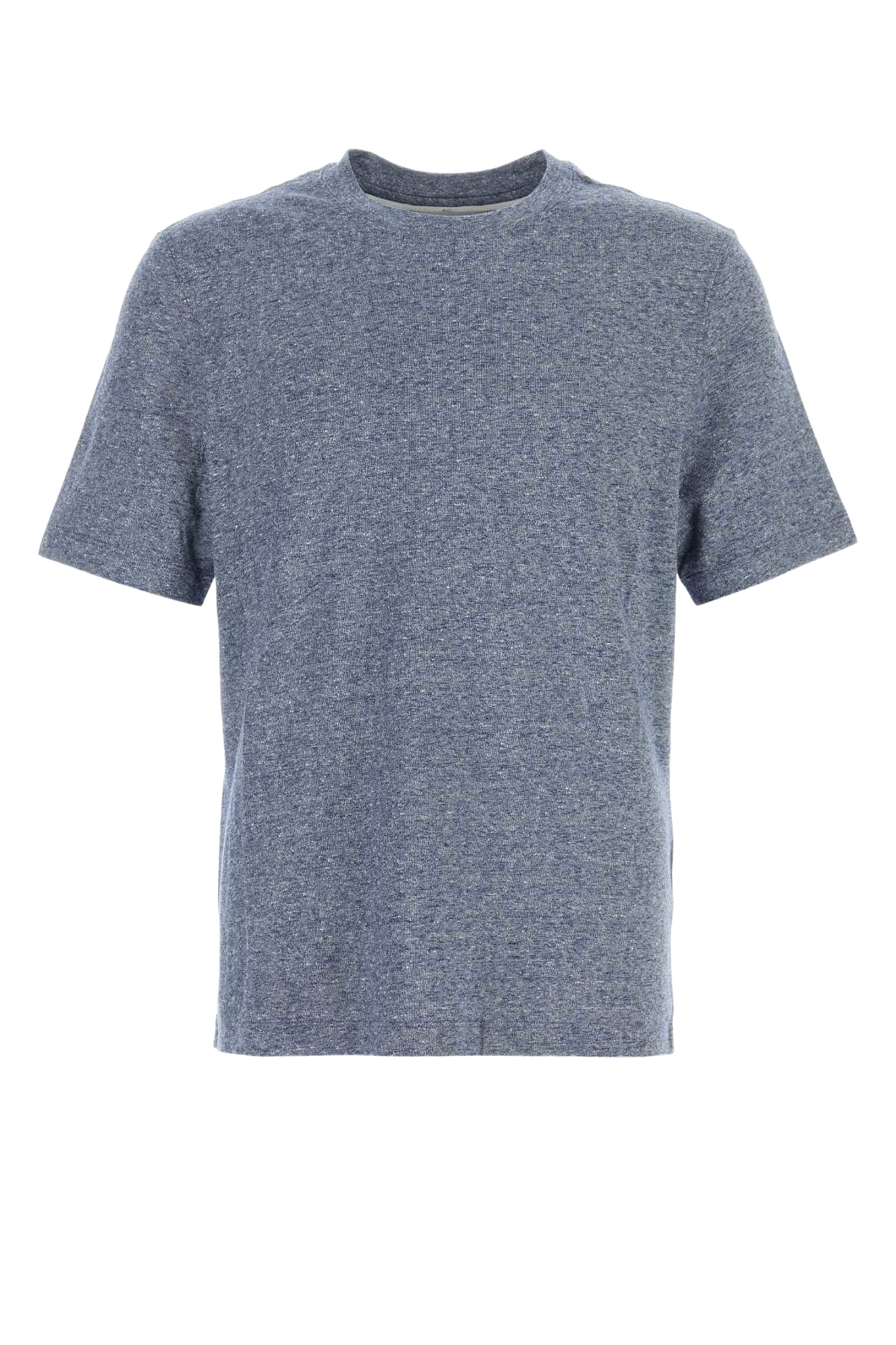 Melange Blue Linen Blend T-Shirt C013 Exterior: Cotton