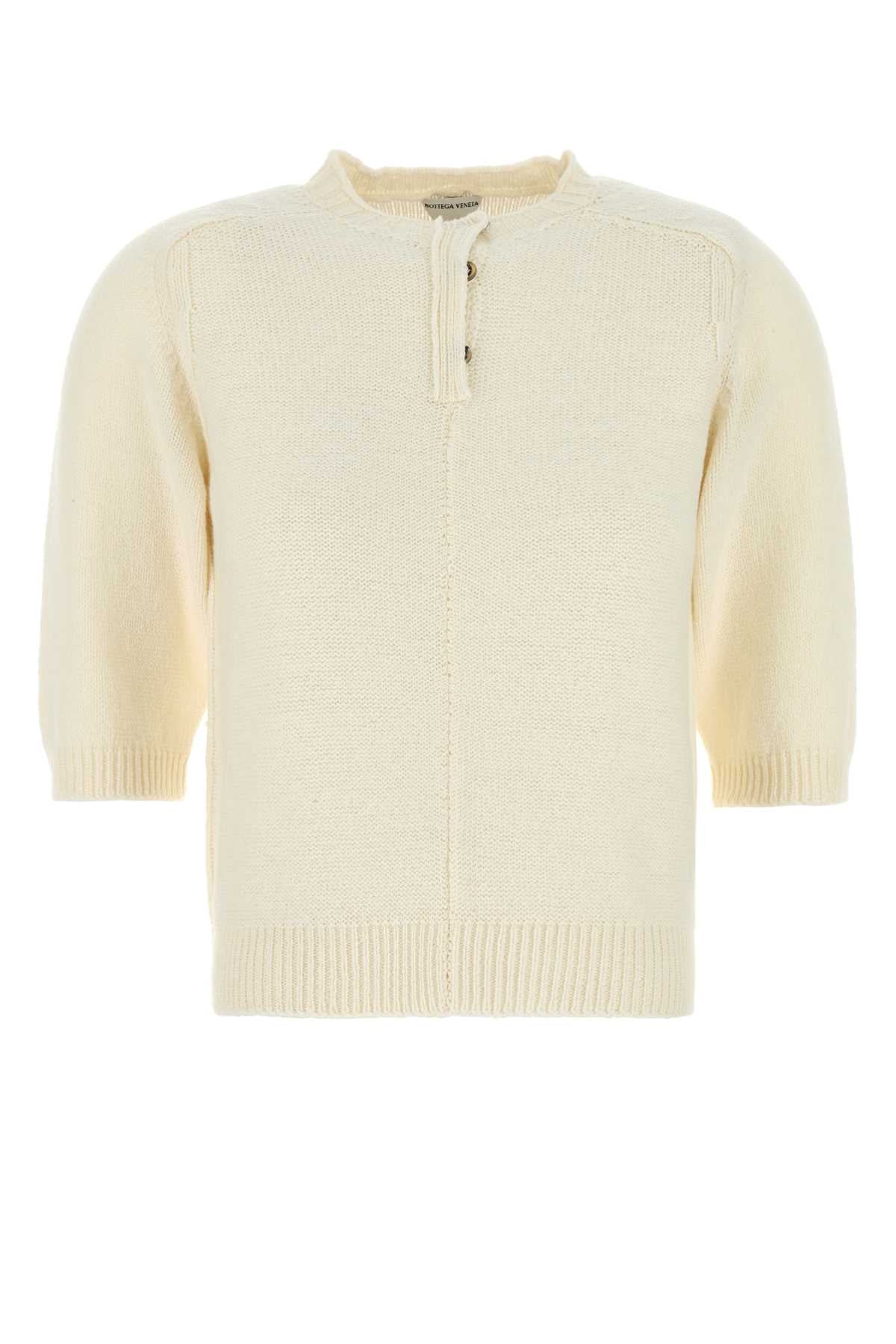 Ivory Wool Sweater Chalk Exterior: Maglieria