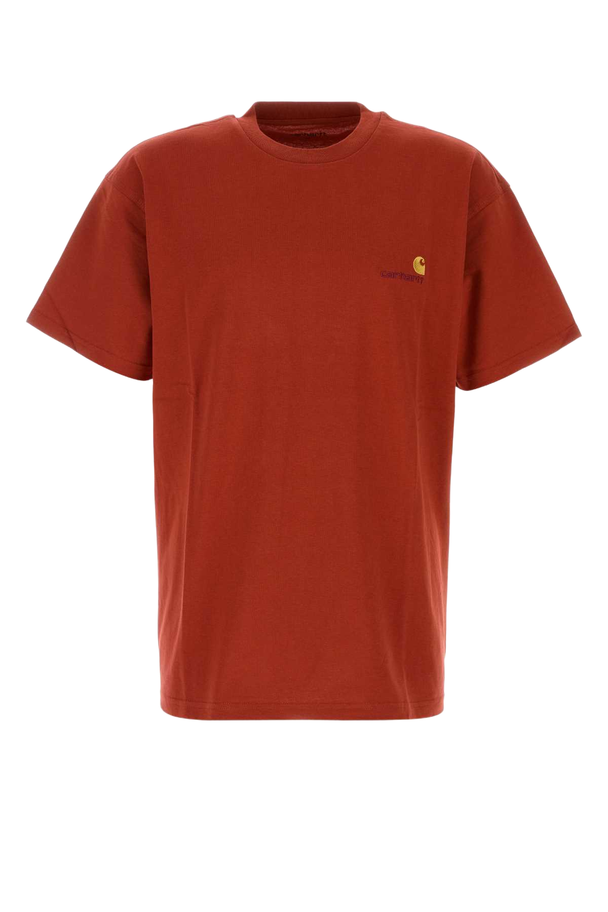Red Cotton S-S American Script T-Shirt Oxidered Exterior