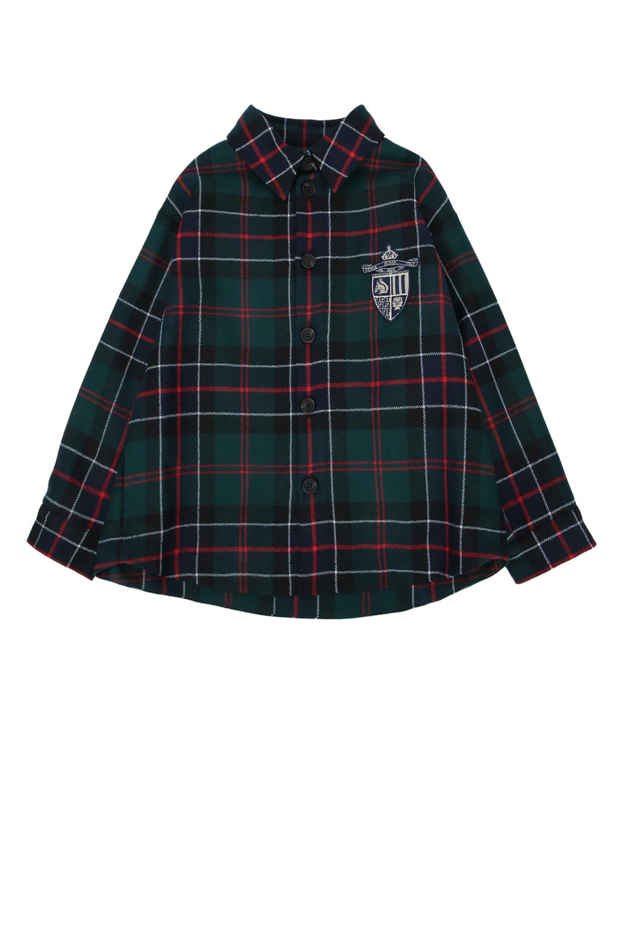 Fendi Kids Tartan 100% Wool jacket in green