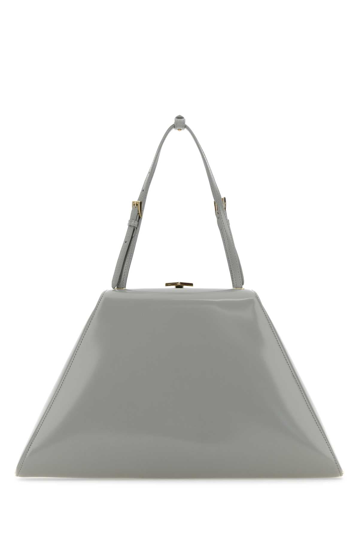 Light Grey Leather Handbag Nube Vitello Borse A Mano