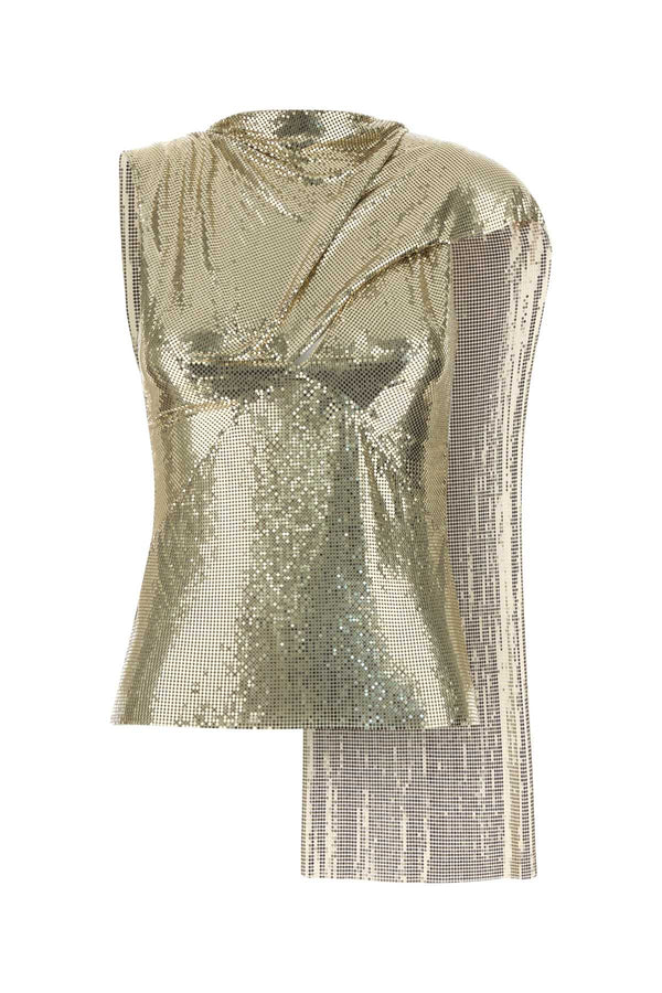 Rabanne 100% Aluminium tank top in gold