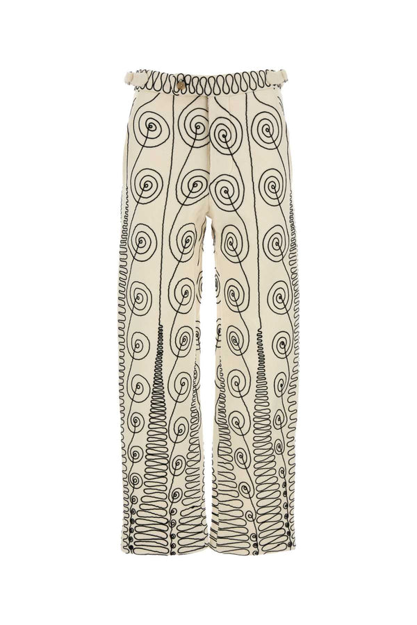 Bode Trousers 100% Wool trousers in beige