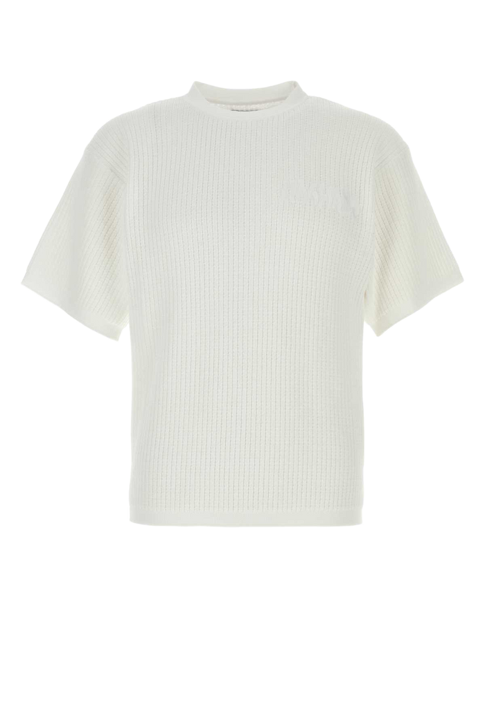 White Cotton Waffle T-Shirt Exterior