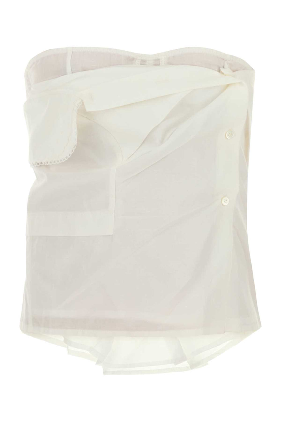 Miu Miu 80% Cotton tank top in white