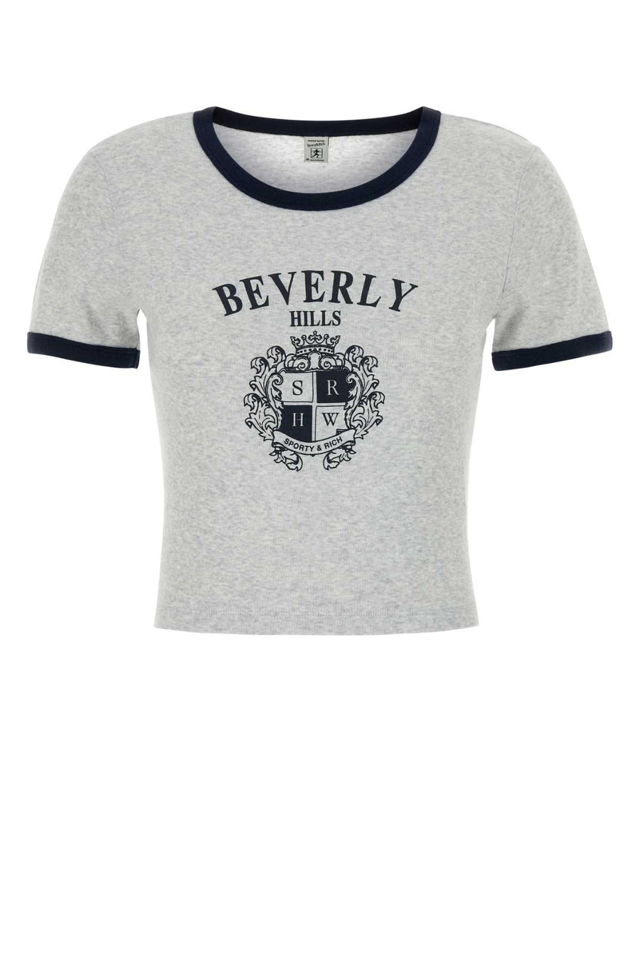 Sporty & Rich Crest 100% Cotton t-shirt in gray
