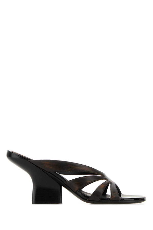 Dries Van Noten Exterior: 100% Leather mule in black