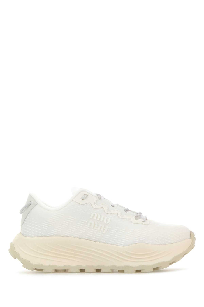 White Fabric Sneakers Bianco