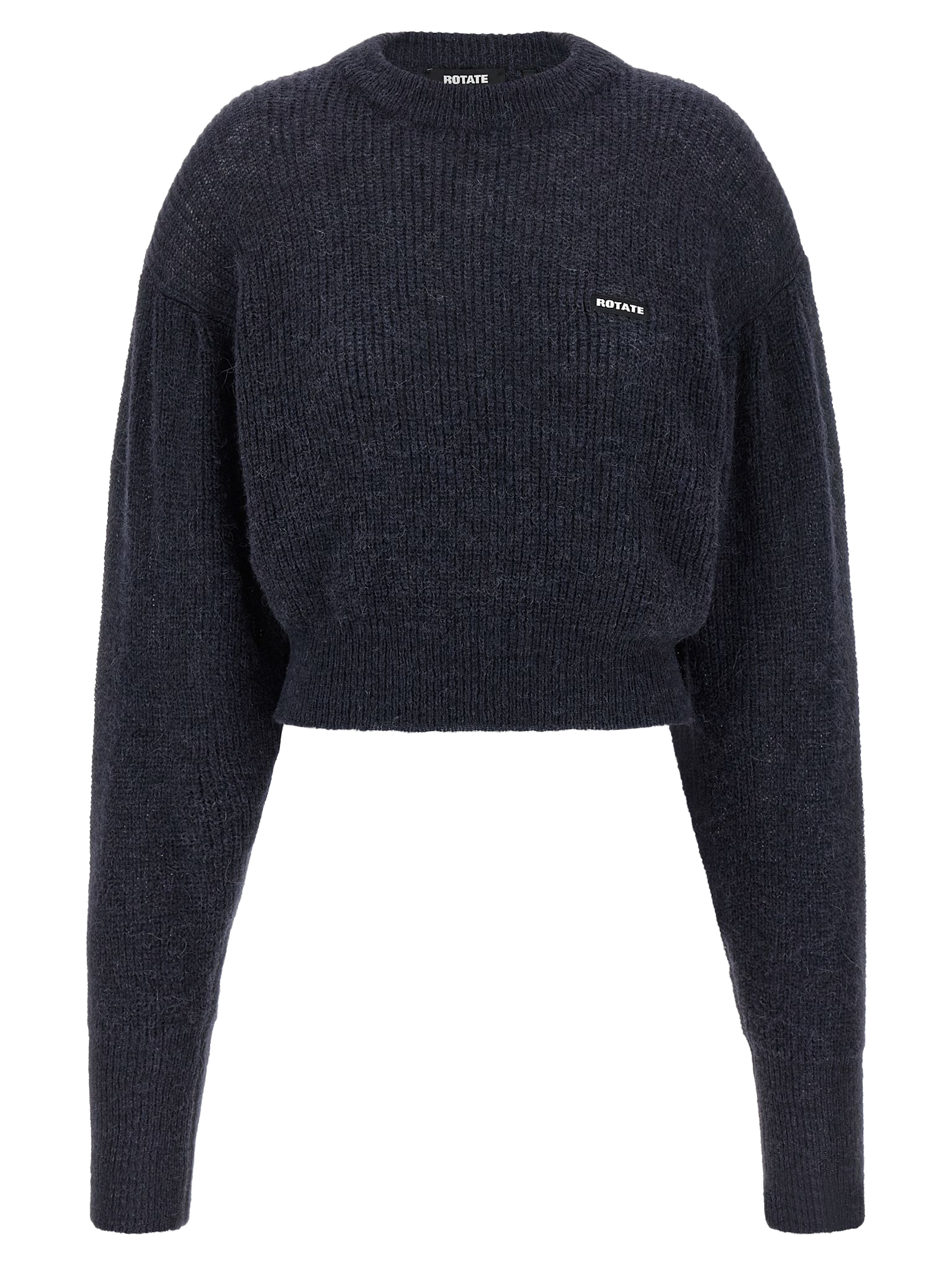 Knit Puff sweater Blue Alpaca Wool Polyamide Sweater, Cardigans