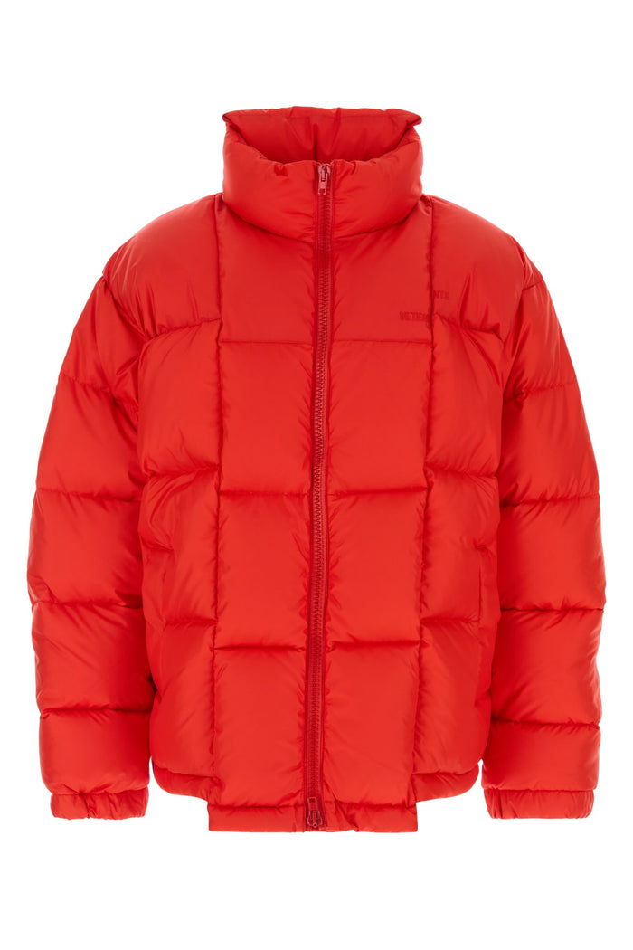 Cut-Up Puffer Jacket Red Polyimide Giubbini