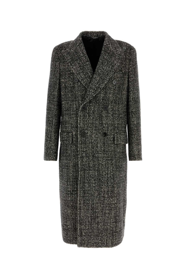 Dolce & Gabbana Exterior: 87% Virgin wool 12% Nylon 1% Cashmere; Lining: 100% Viscose coat in gray