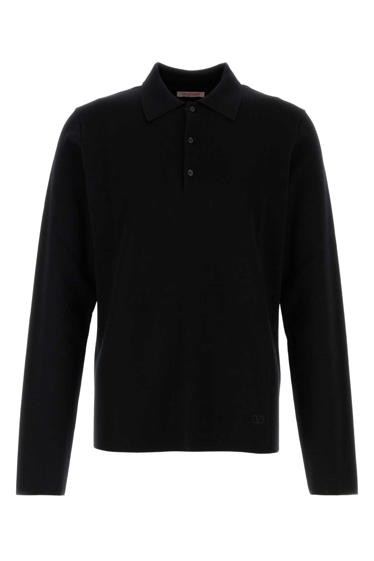 Black Wool Polo Shirt Nero Exterior: Virgin