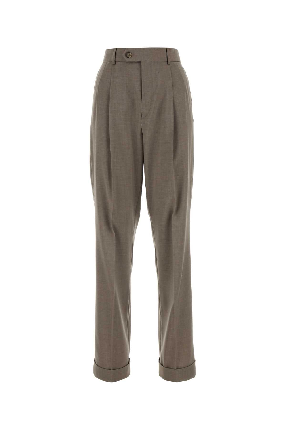 Cappuccino Wool Ferito Pant Tortora Exterior: Virgin Pantaloni