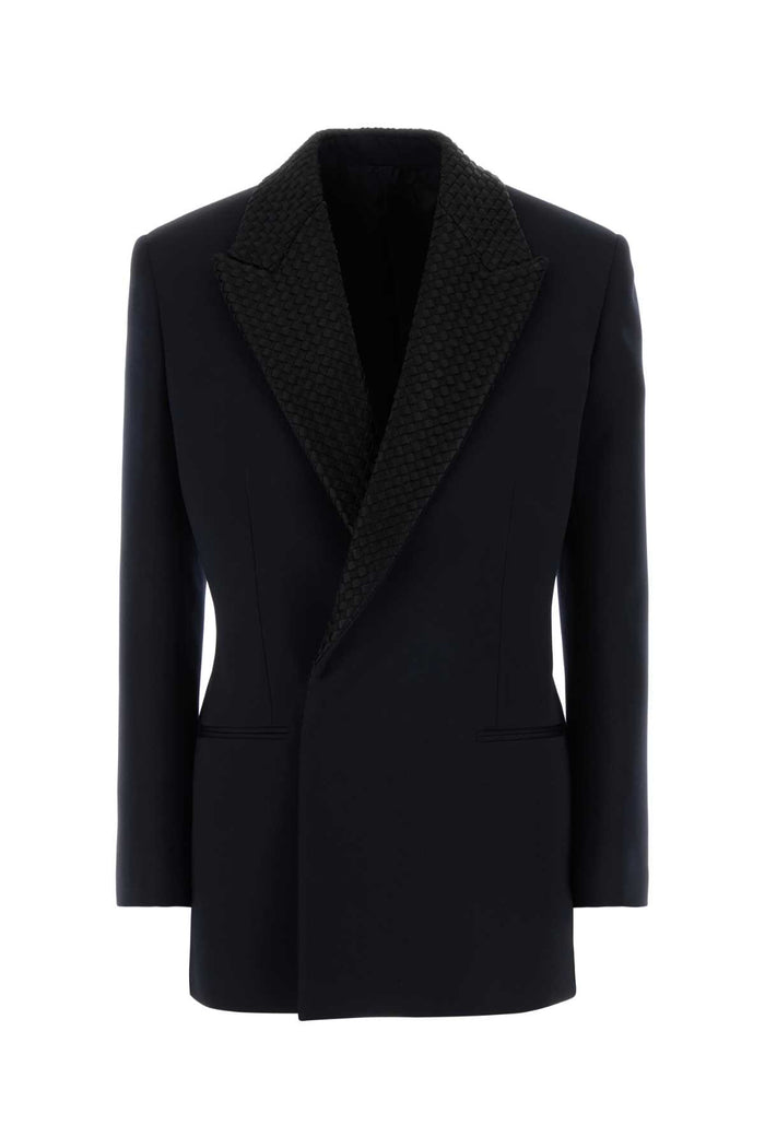 Midnight Blue Wool Blazer Midnightblue Giacche E Gilet