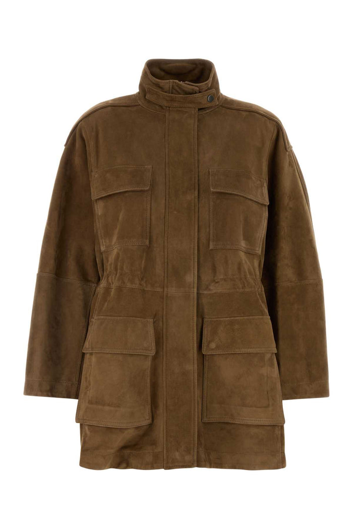Biscuit Suede Jacket C9267 Exterior: Giacche E Gilet