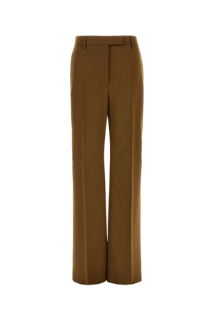 Ferragamo Soyseed 95% Virgin wool trousers in brown
