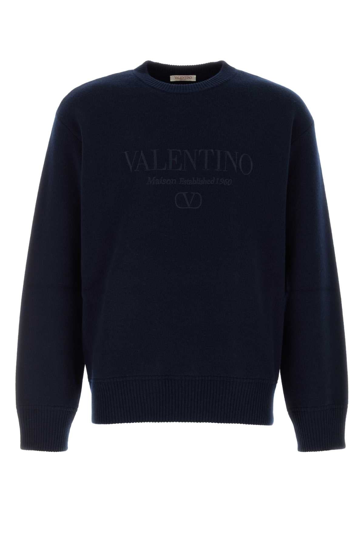 Dark Blue Wool Sweater Navy Exterior: Virgin Maglieria