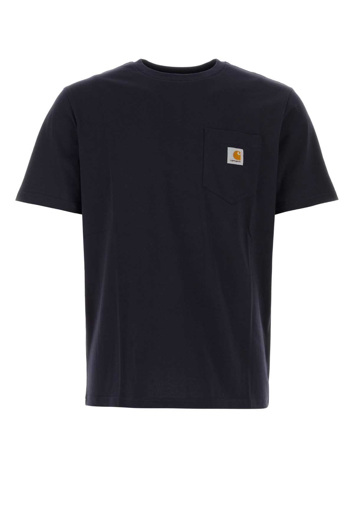 Midnight Blue Cotton S-S Pocket T-Shirt Darknavy Single Jersey