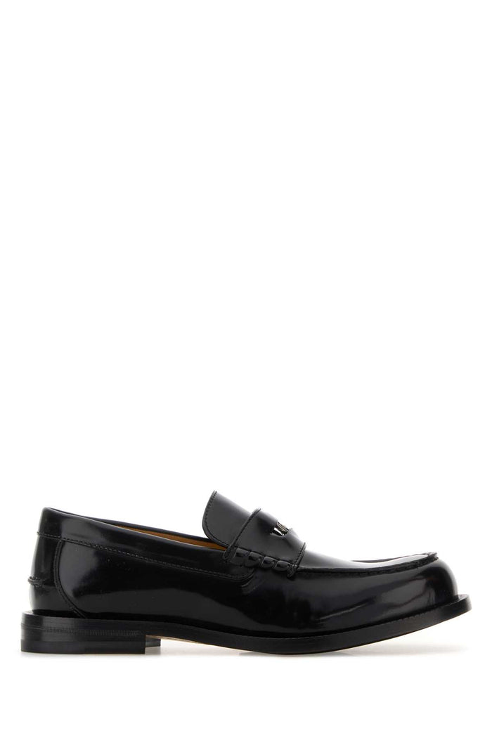 Black Leather Loafers Mocassini