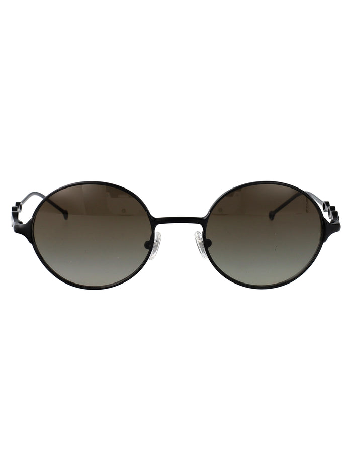0dl1008 Powder Matte Black Metal Sunglasses