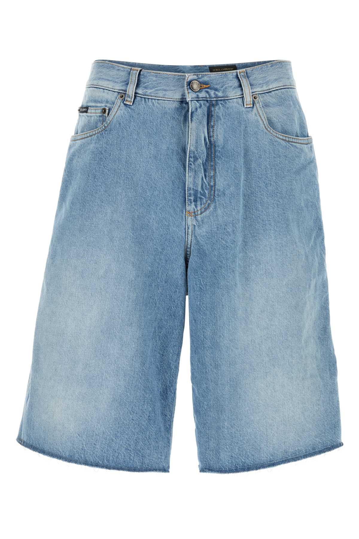 Denim Bermuda Shorts Varianteabbinata Exterior: Cotton