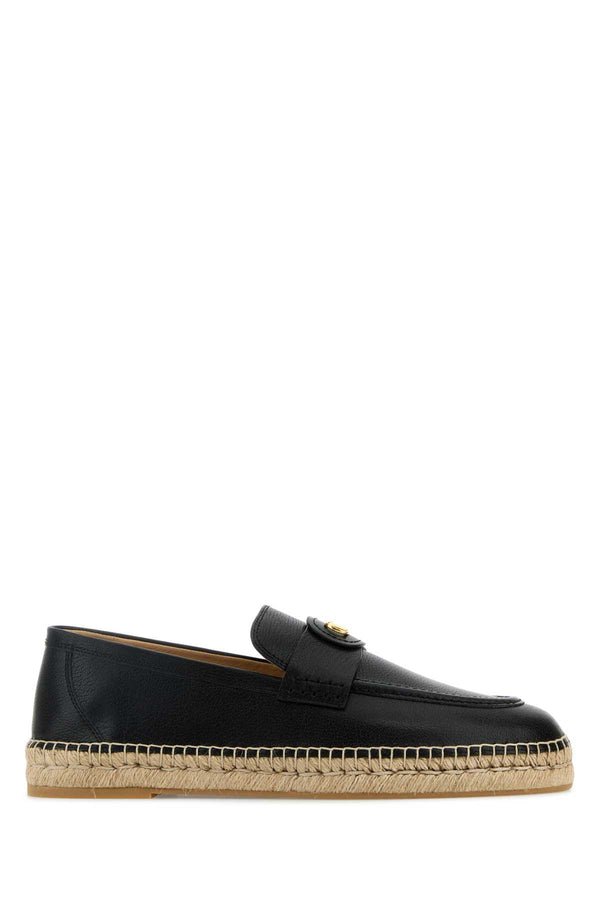 Valentino Garavani Valentino Goatskin leather espadrille in black