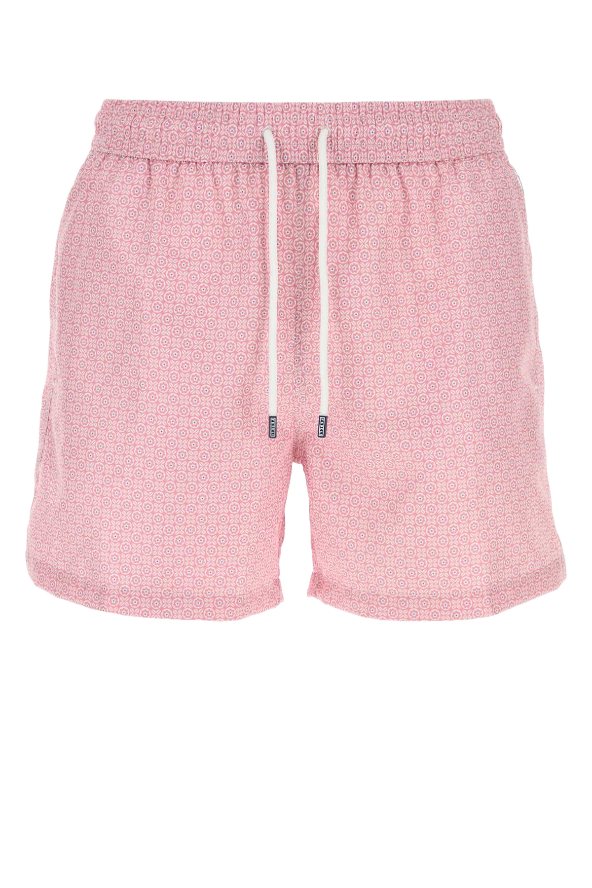 Printed Polyester Swimming Shorts Rosa Costumi Da Bagno