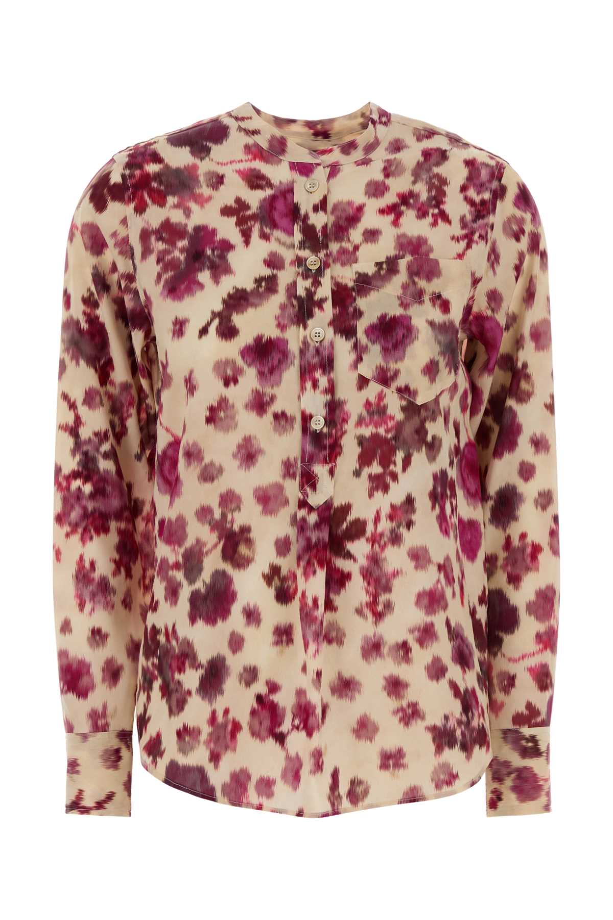 Printed Stretch Silk Rusak Shirt Pink Camicie