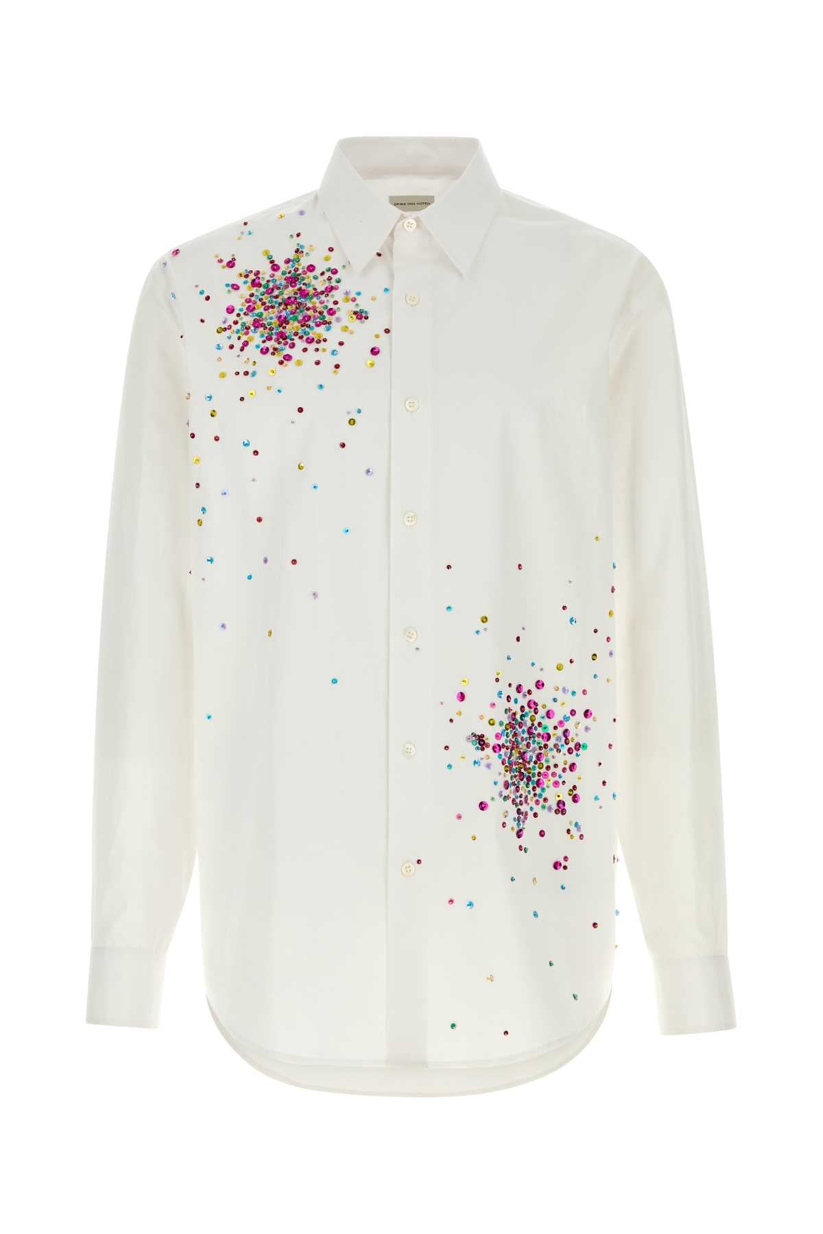 White Cotton Caper Shirt Camicie