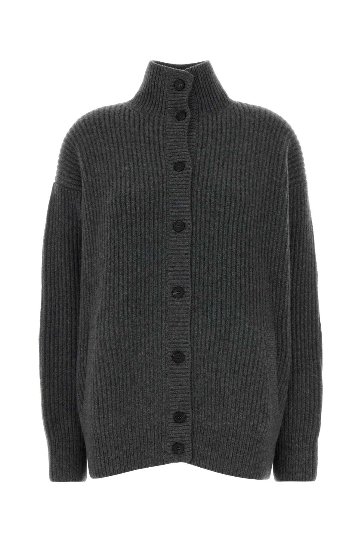 Dark Grey Cashmere Oversize Cardigan Ardesia Ws-bufalo Maglieria