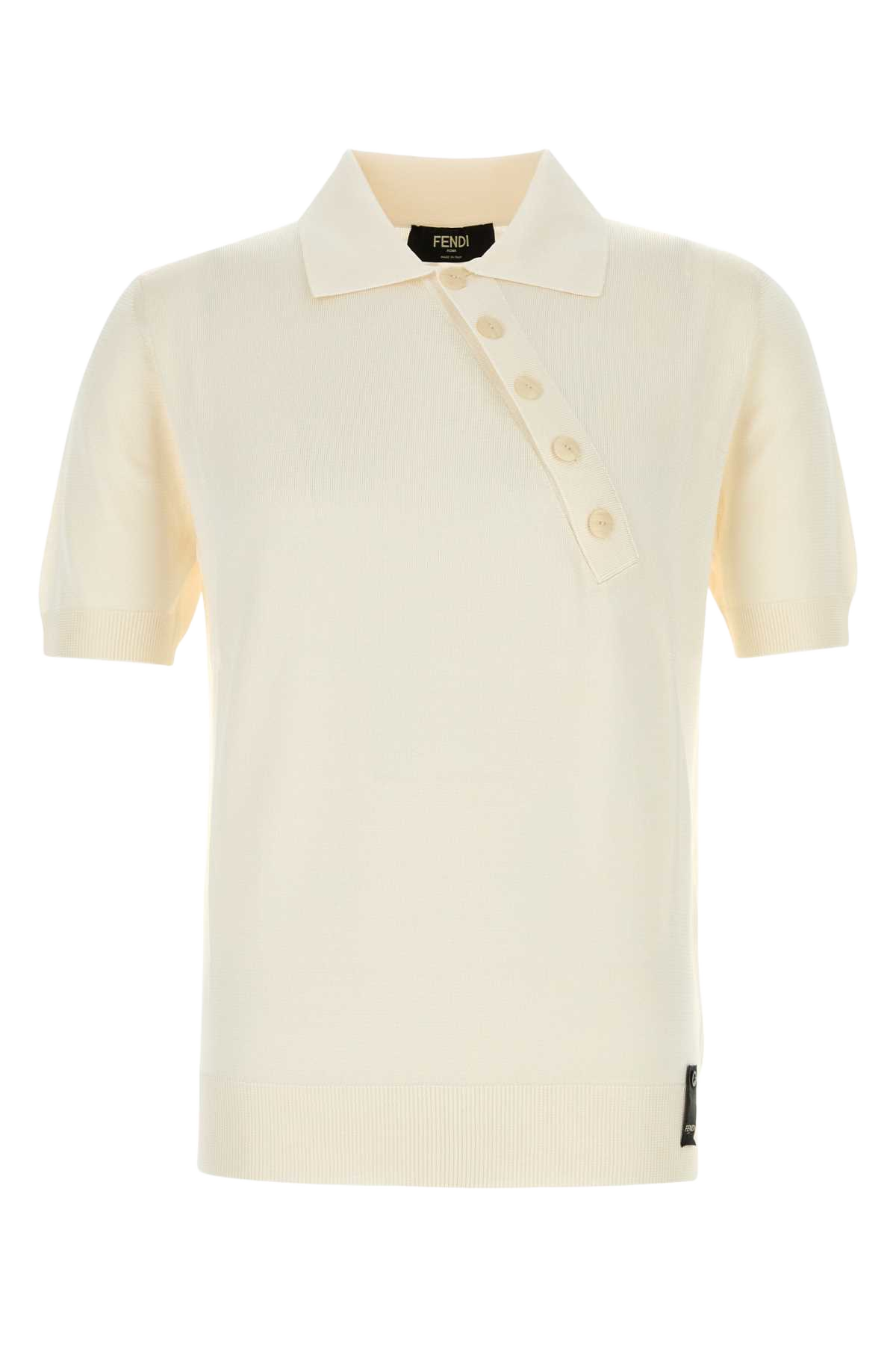 Ivory Viscose Polo Shirt Mousse Exterior