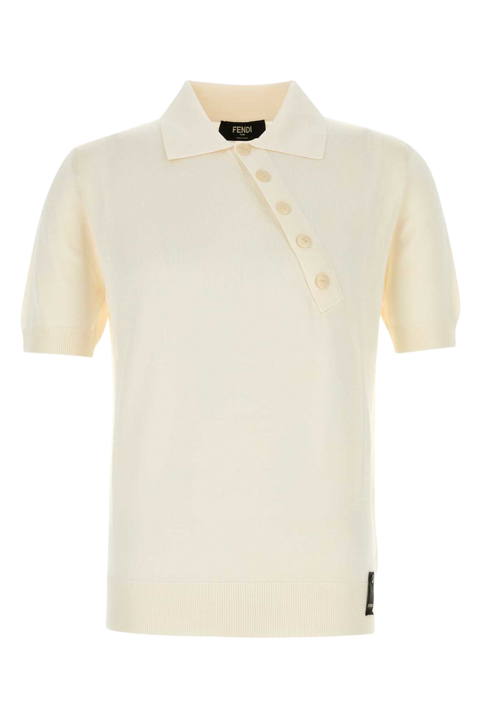 Ivory Viscose Polo Shirt Mousse Exterior