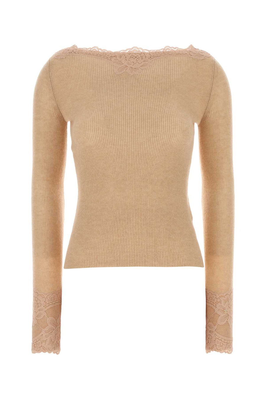 Valentino Garavani Exterior: 100% Cashmere top in beige