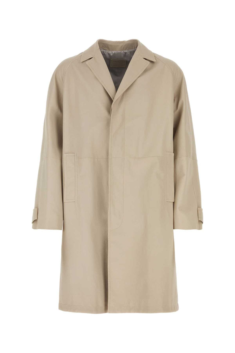 Prada 100% Agnello (lamb leather) coat in beige